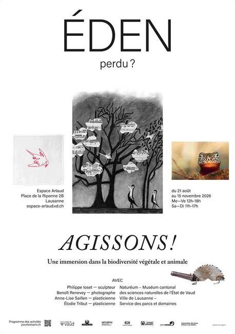 Affiche de l'expo, dessins d'arbres